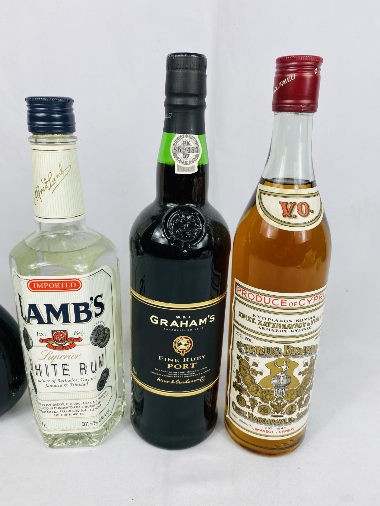 Bottle of Graham's ruby port, bottle of brandy, bottle of rum - Image 2 of 4