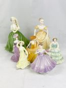 Seven Coalport figurines