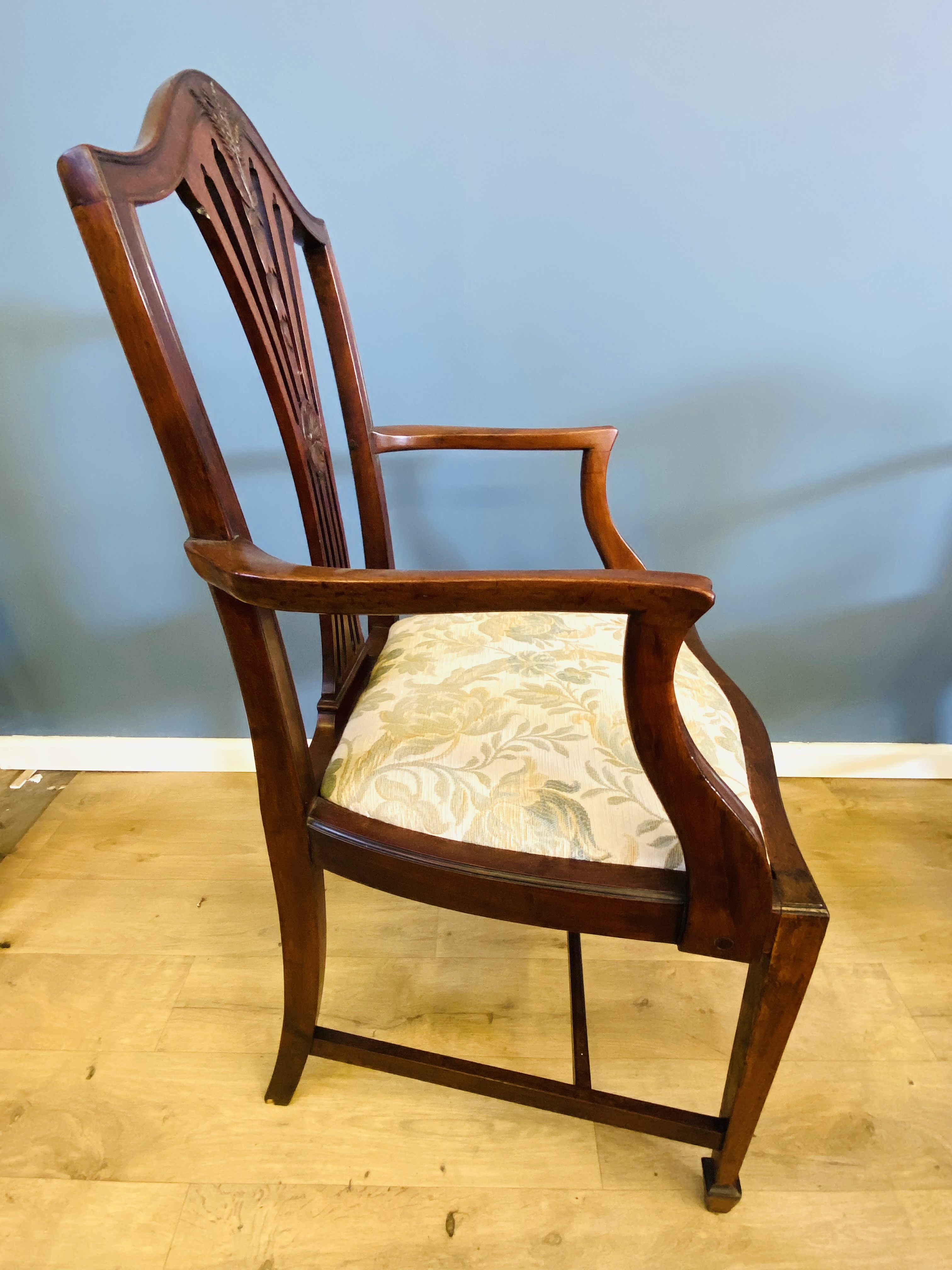 Four Hepplewhite style mahogany armchairs - Image 4 of 4