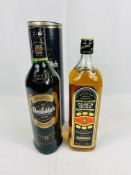 1L bottle Bushmills Black Bush Irish whisky; together with a 1L bottle of Glenfiddich whisky.