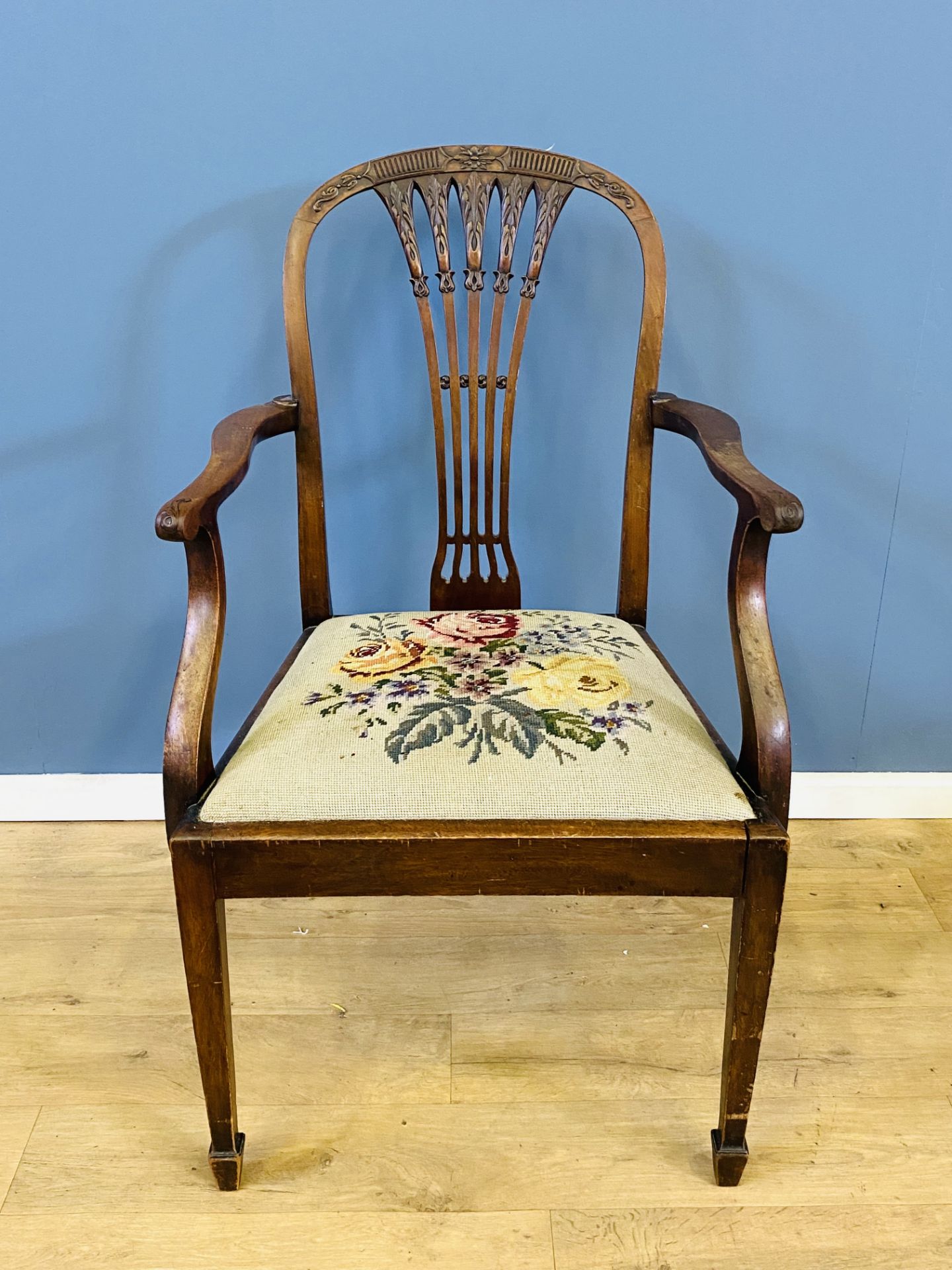 Victorian mahogany elbow chair