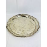 Silver tray with pie crust edge in box