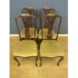 Six mahogany splat back dining chairs