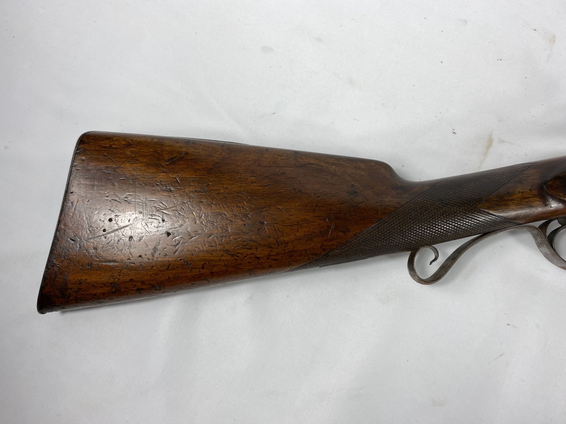 19th century muzzle loading side by side shotgun - Image 2 of 7