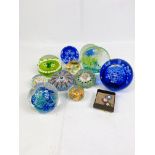 Collection of ten glass paperweights