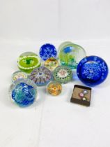 Collection of ten glass paperweights