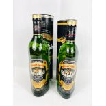 Two bottles of Glenfiddich whisky