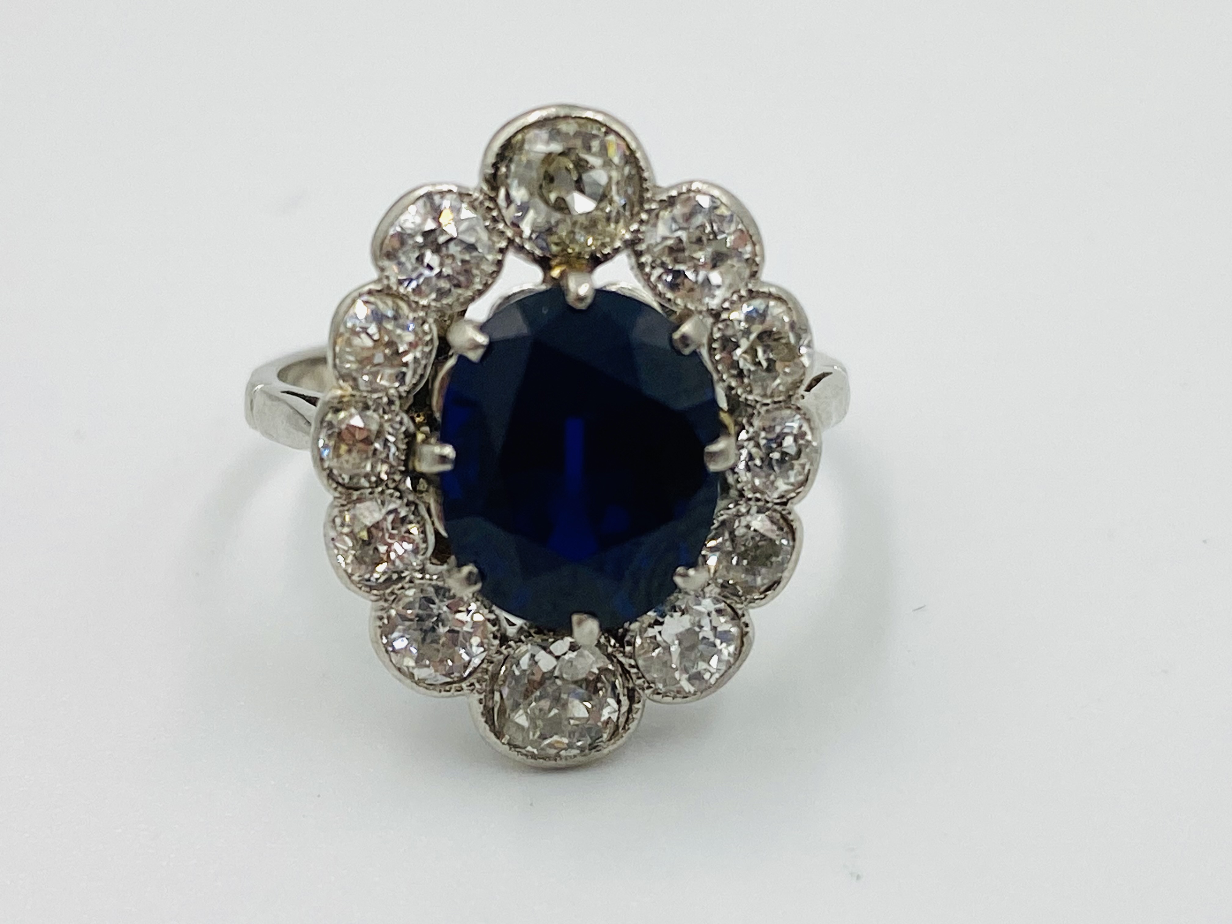 1920's platinum, sapphire and diamond ring