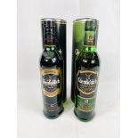 Two bottles of Glenfiddich whisky