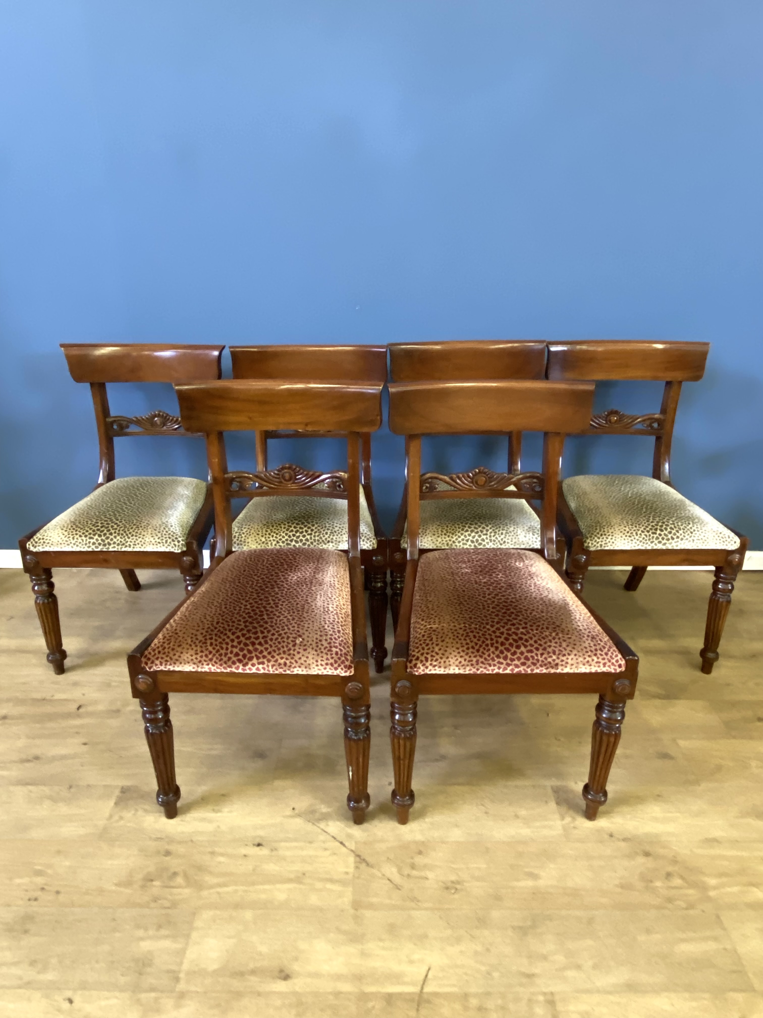 Six Victorian mahogany dining chairs