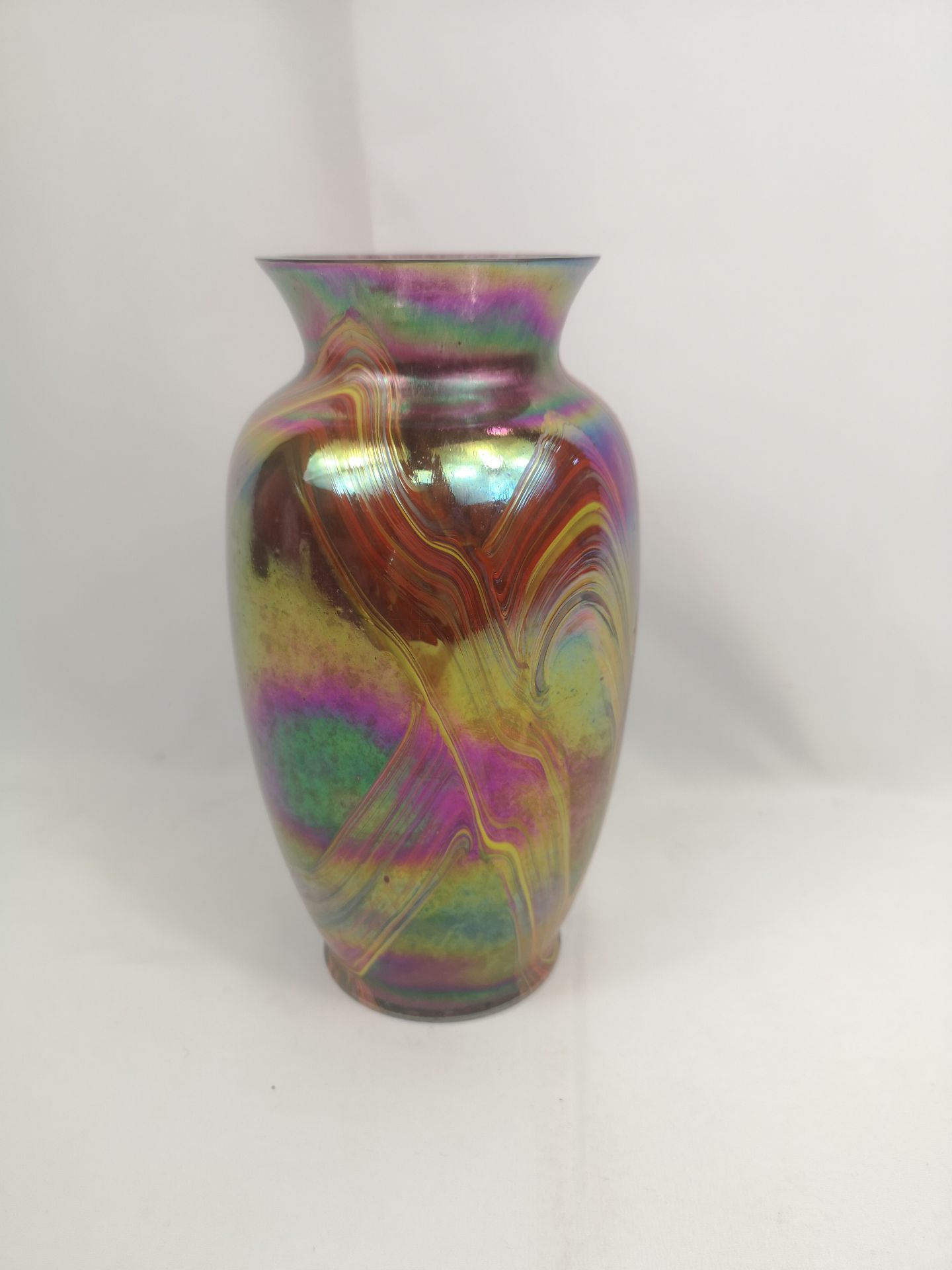 Iridescent glass vase