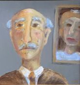 Framed oil on canvas portrait