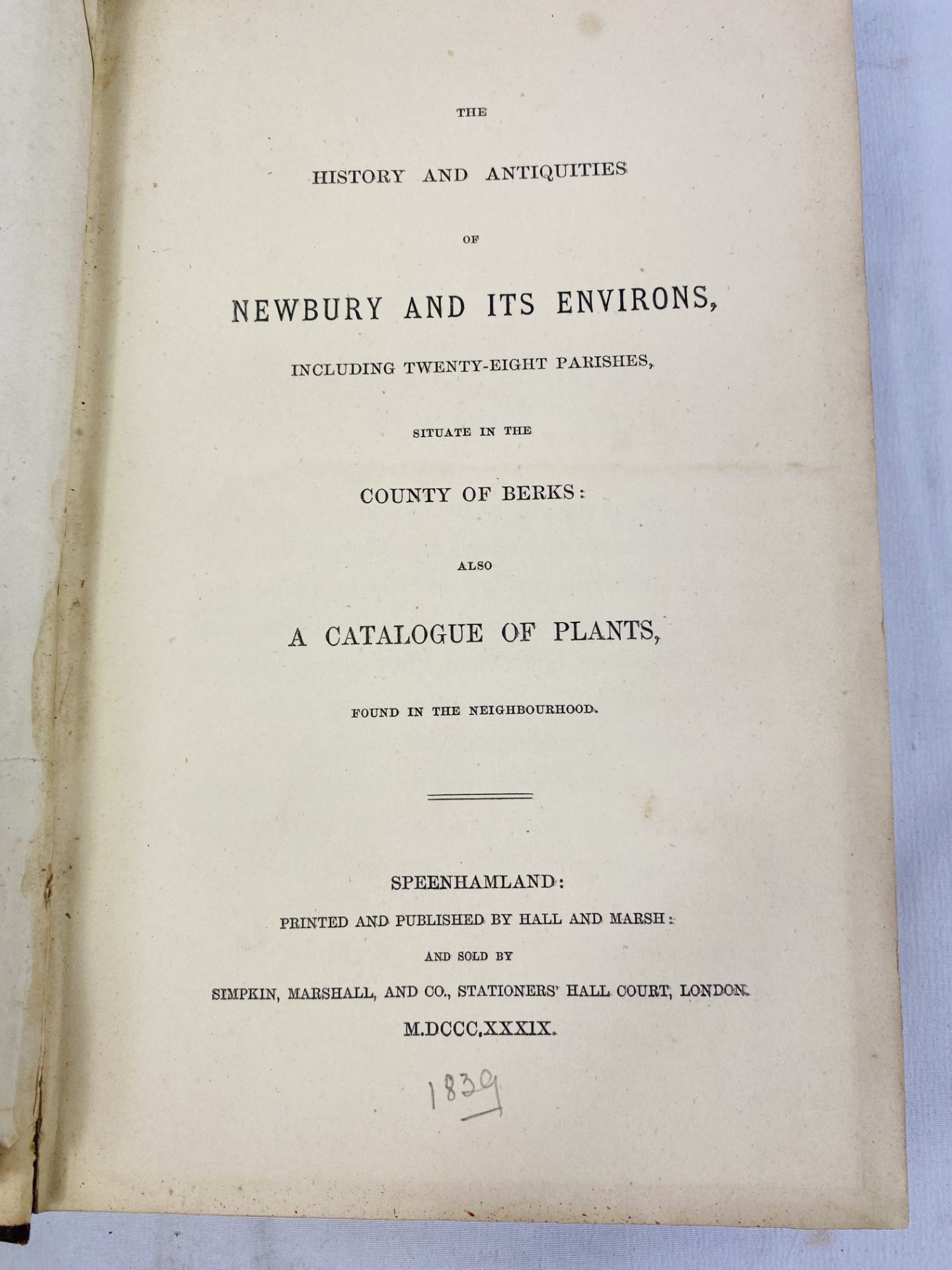 The History and Antiquities of Newbury and its Environs, 1839 - Image 2 of 4