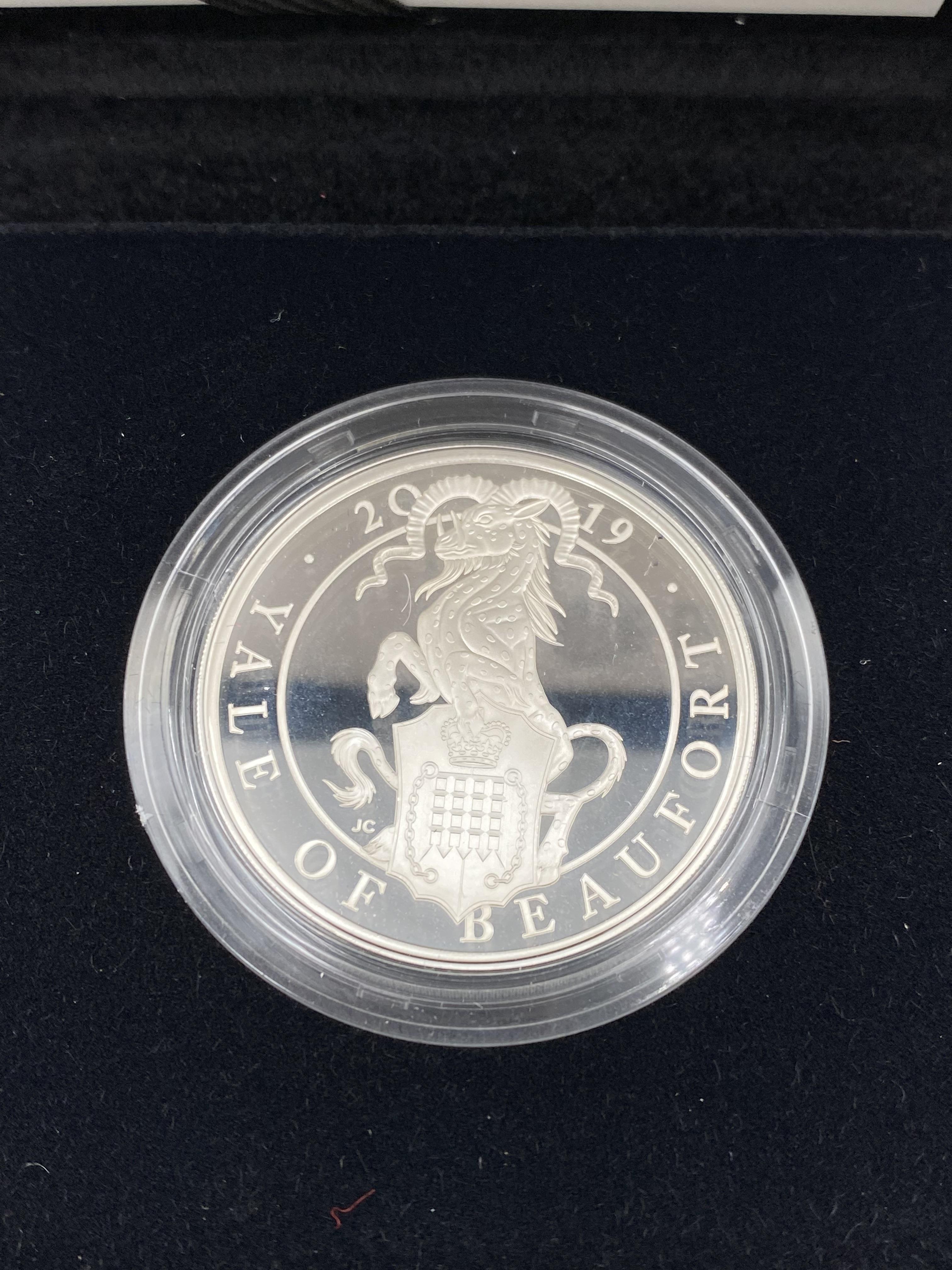 Royal Mint Queen's Beasts Yale of Beaufort 2019 one ounce silver proof coin - Image 3 of 4