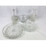 Collection of cut glass items