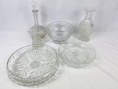 Collection of cut glass items