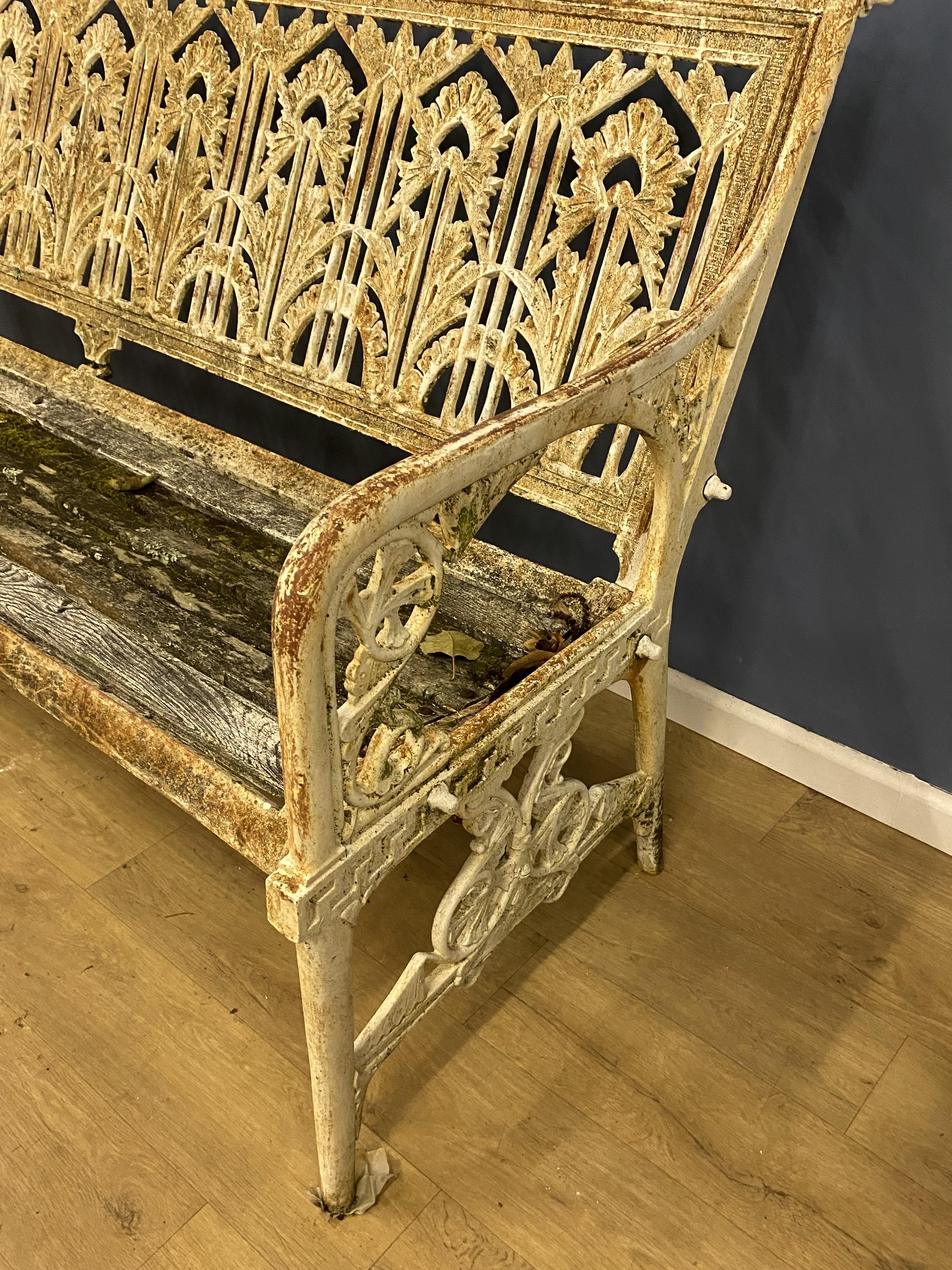 Cast iron Coalbrookdale style garden bench. From the Estate of Dame Mary Quant - Image 4 of 6