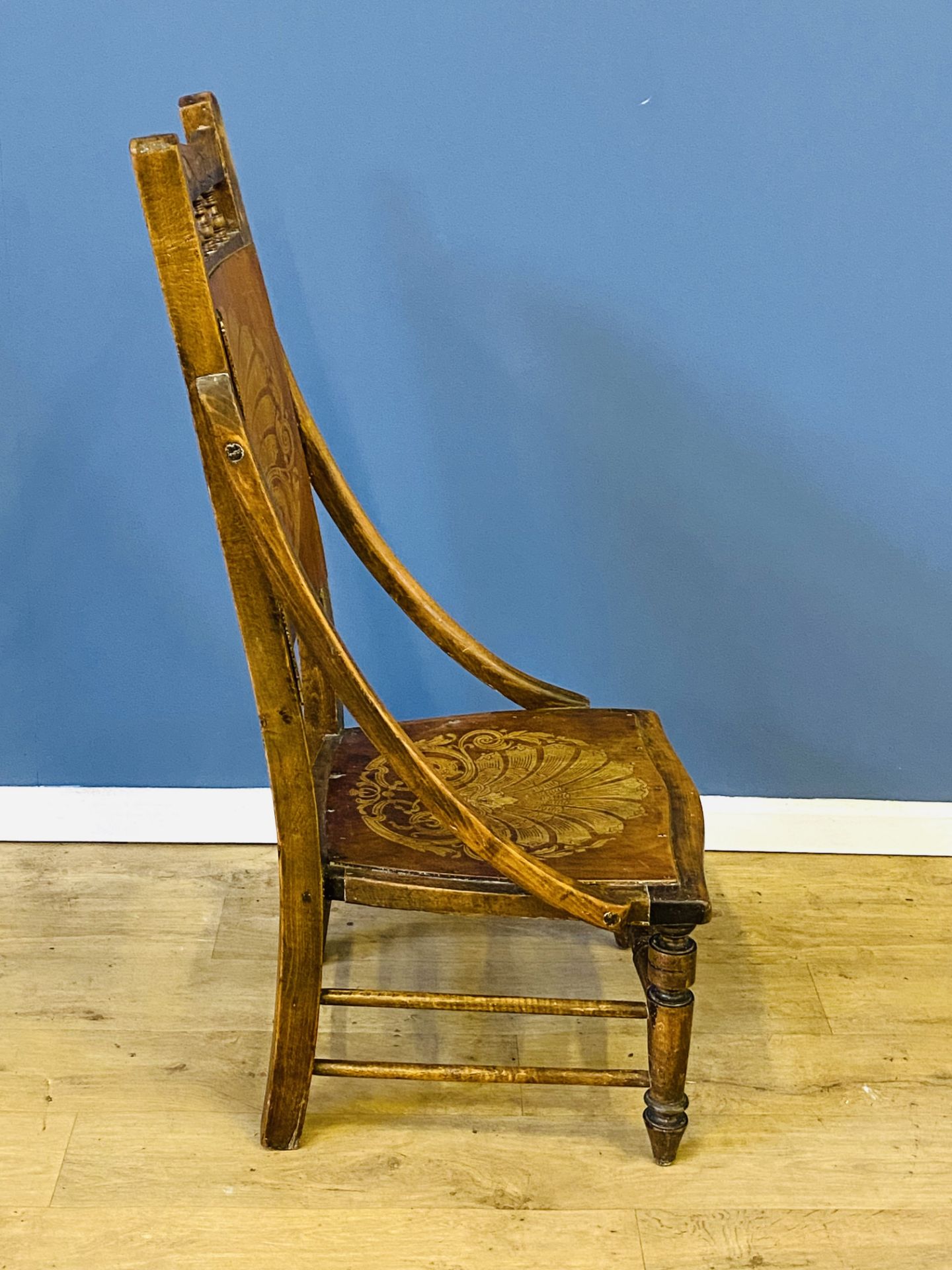 Mahogany chair with plywood seat and back - Image 4 of 4