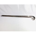 Walking cane with silver handle; walking cane with silver tip and ferrule