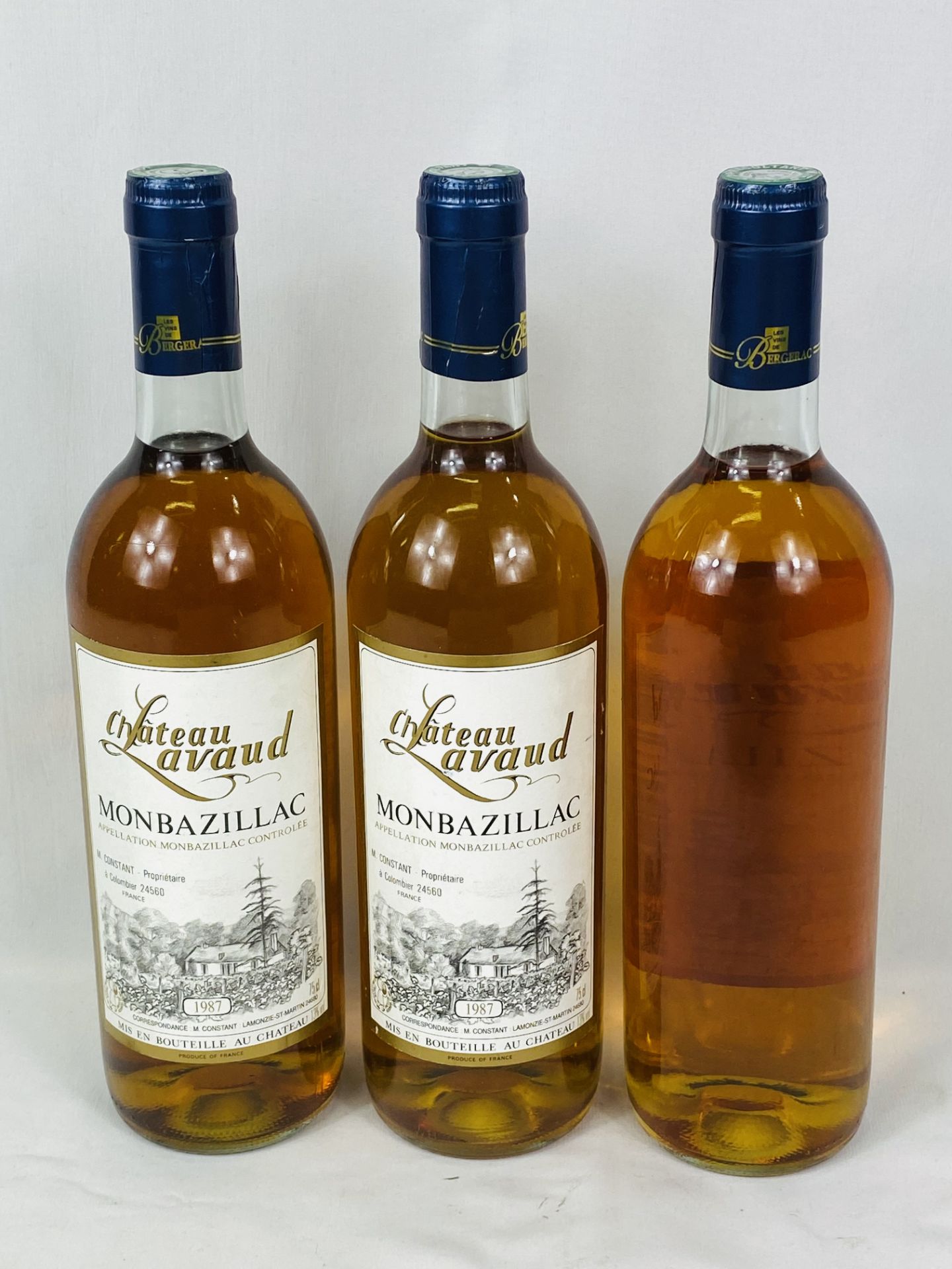 Three 75cl bottles of Monbazillac Château Lavaud, 1987 - Image 2 of 3