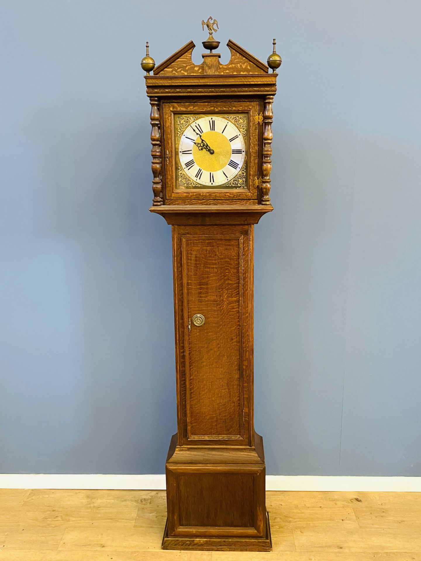 Oak cased longcase clock