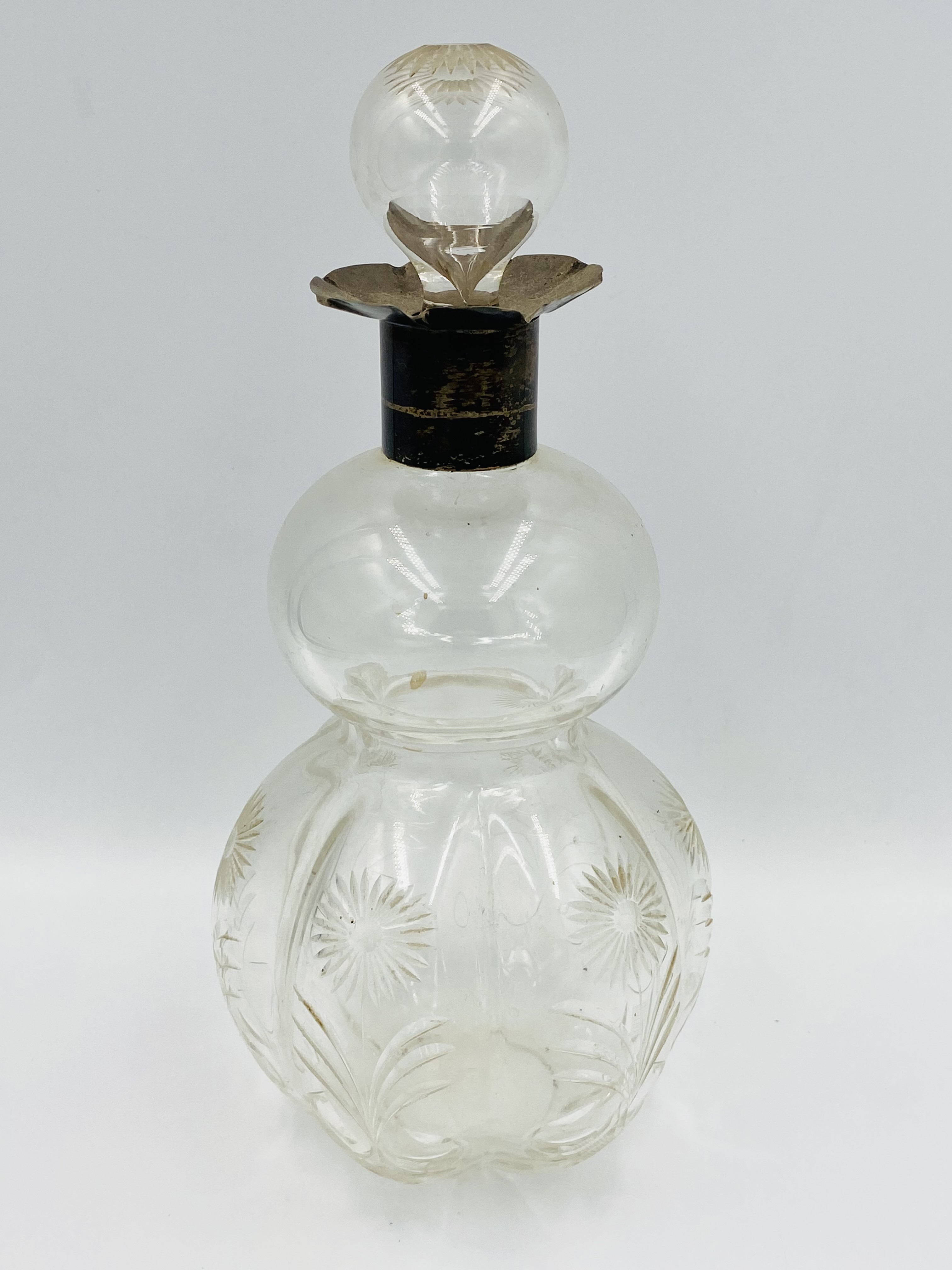Victorian decanter with silver collar, Chester 1899
