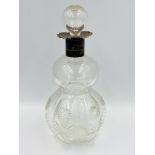 Victorian decanter with silver collar, Chester 1899