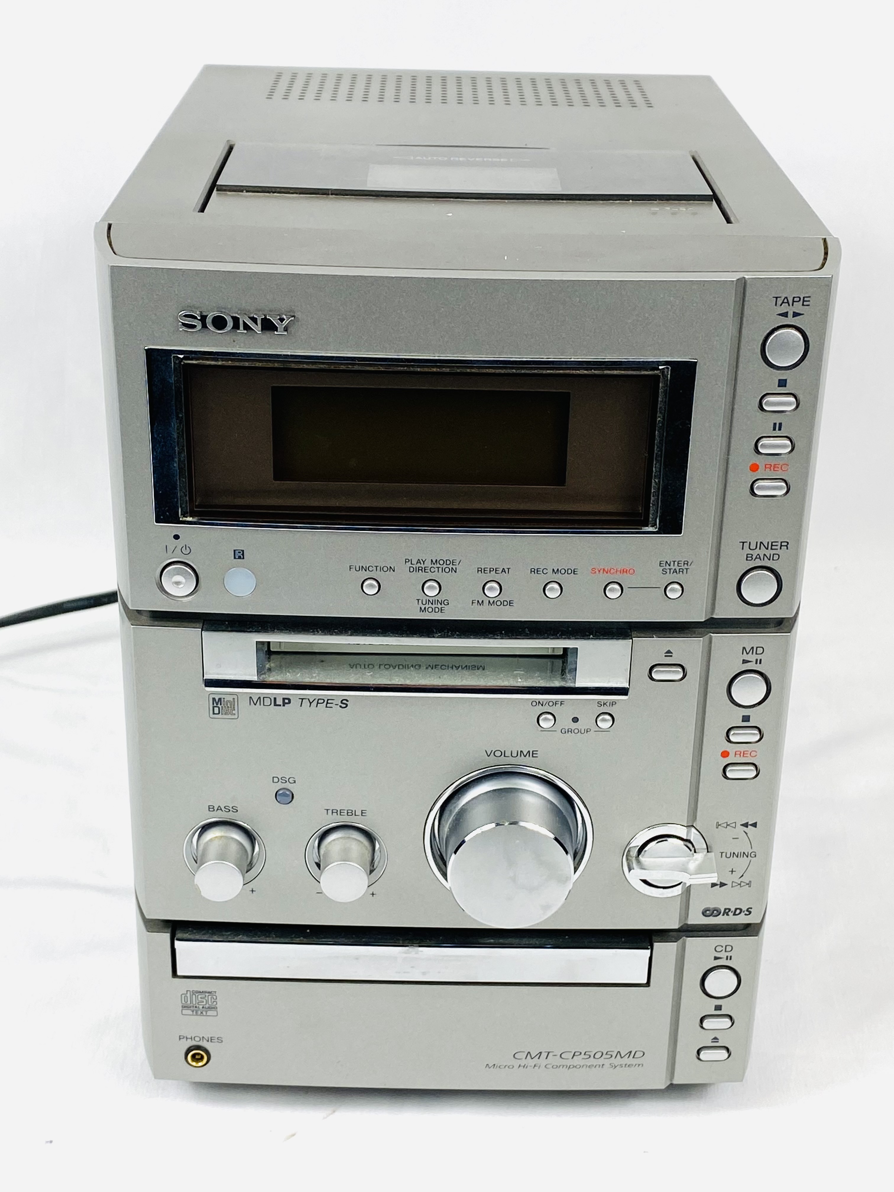 Sony minidisc HI-Fi system CMT-CP505MD in original box.