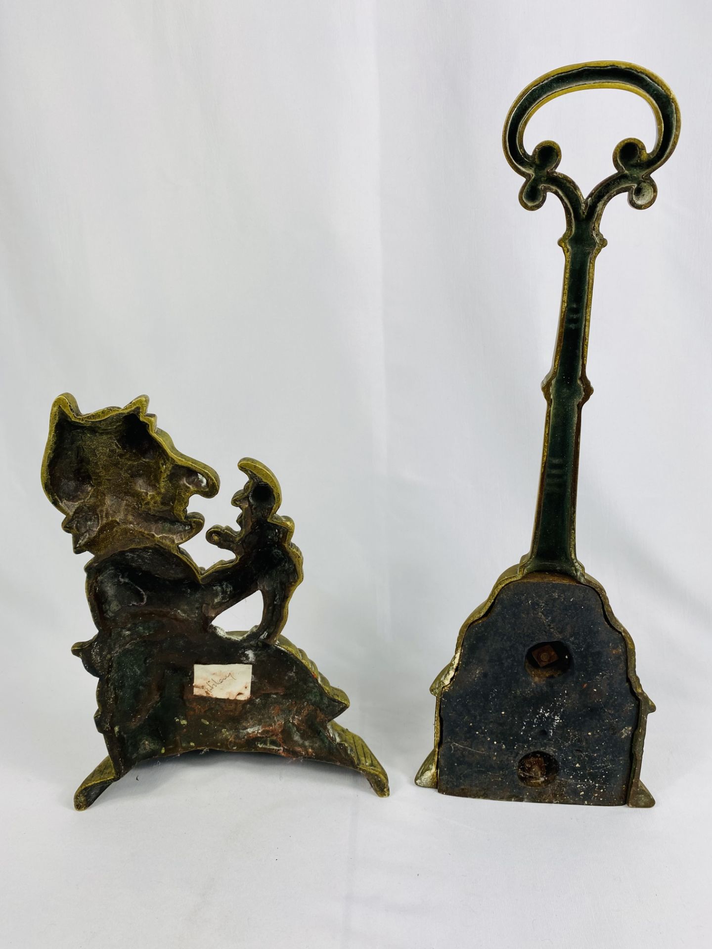 Victorian lead filled brass doorstop together with a Judy doorstop - Image 4 of 4