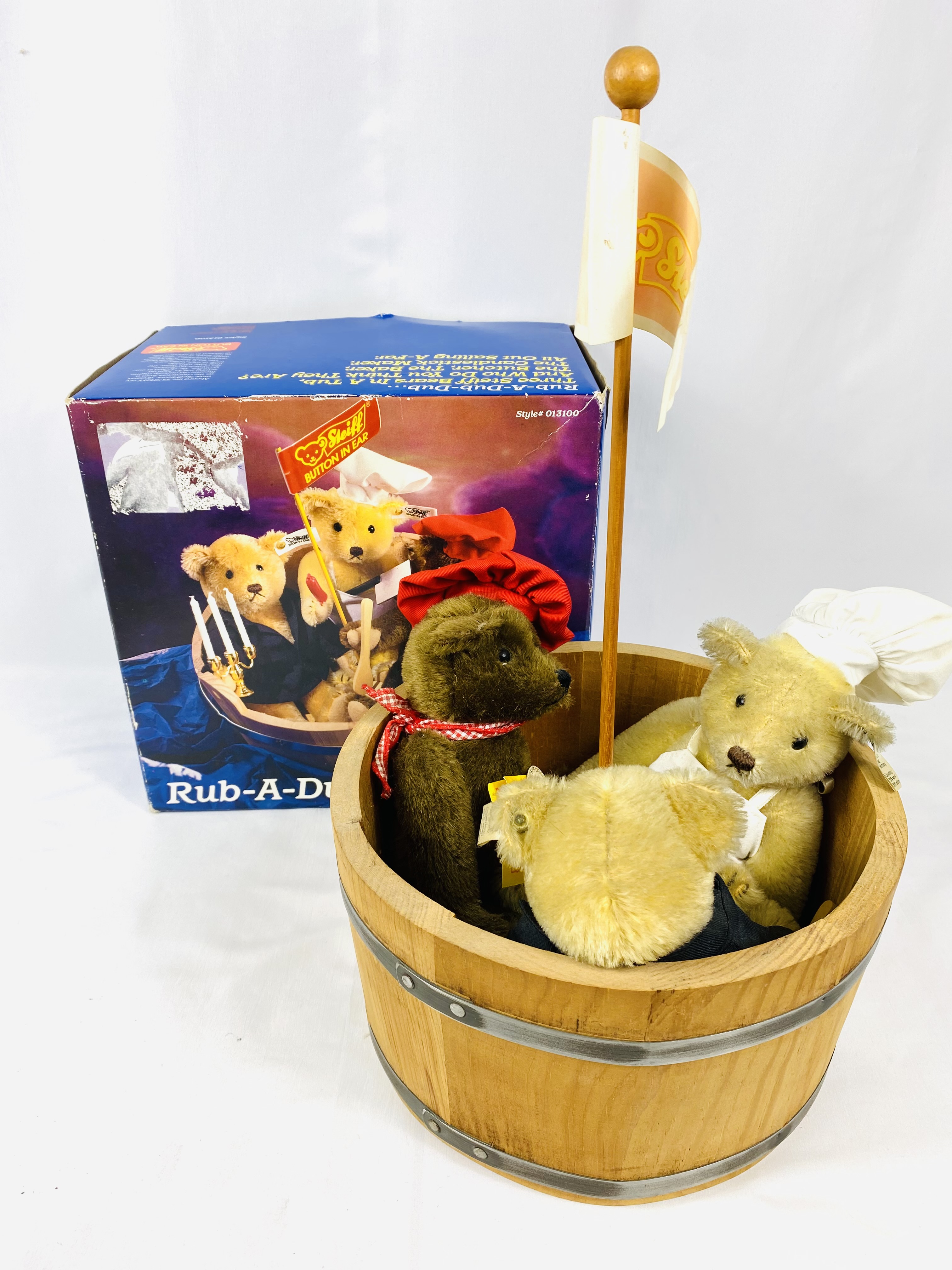 Steiff Rub a Dub bears, in original box