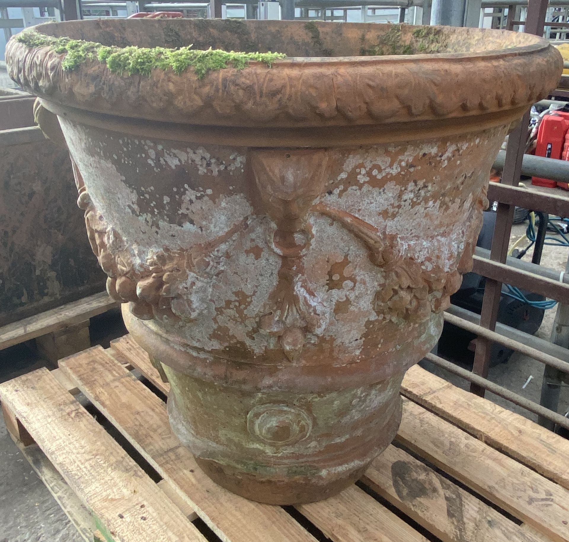 Terracotta pot with swag decoration. From the Estate of Dame Mary Quant - Image 3 of 5