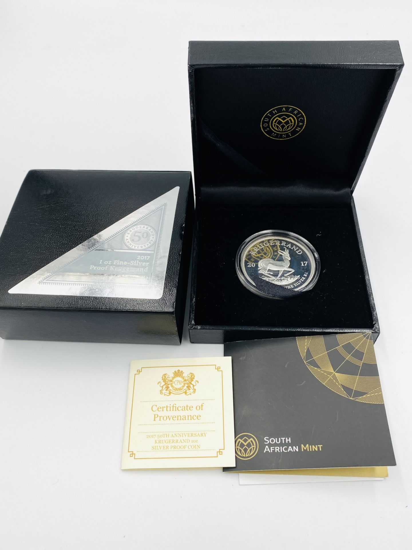 South African Mint 2017 1oz fine silver proof Krugerrand in box