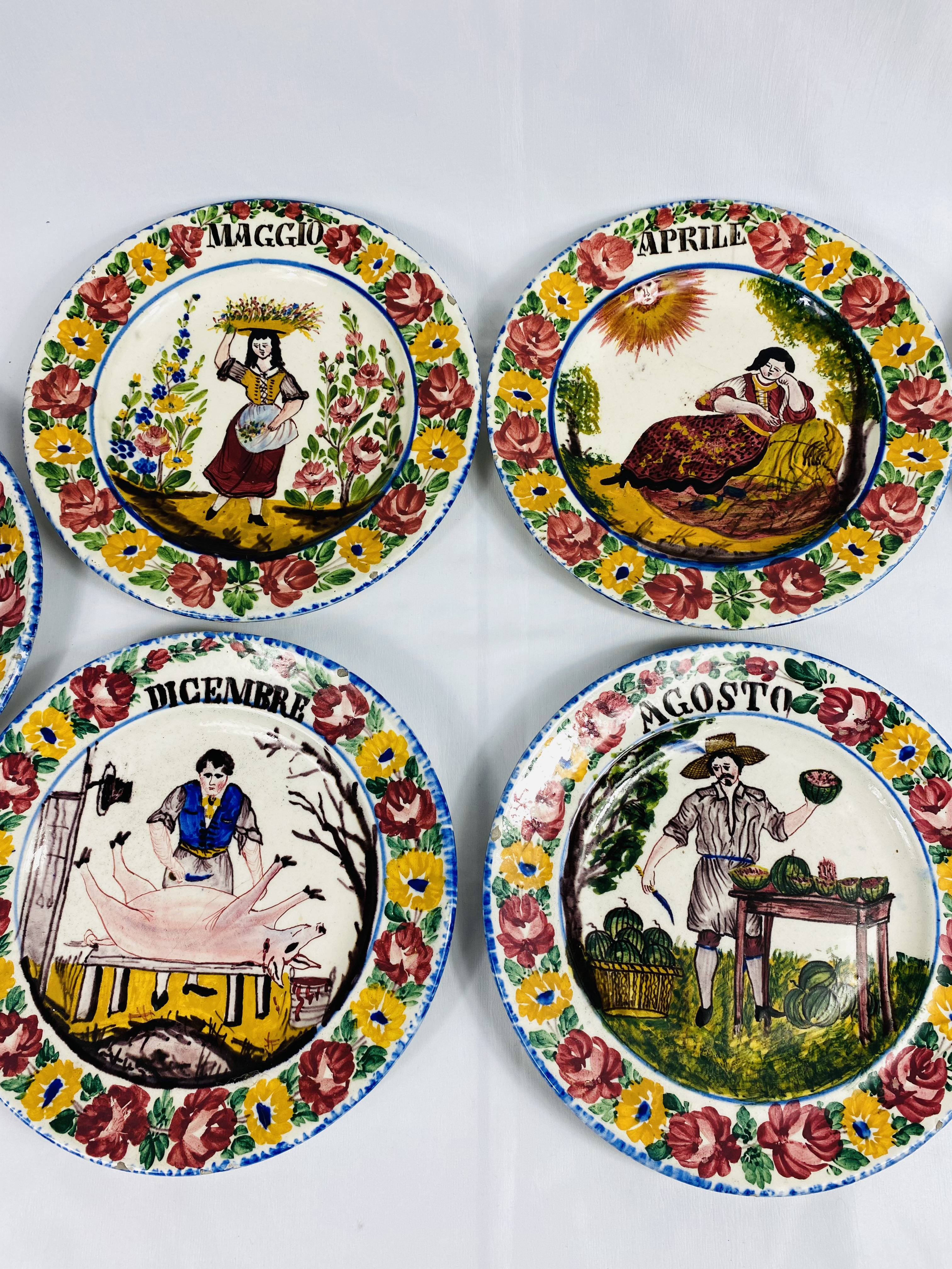 Set of twelve majolica hand painted plates. From the Estate of Dame Mary Quant - Image 3 of 4