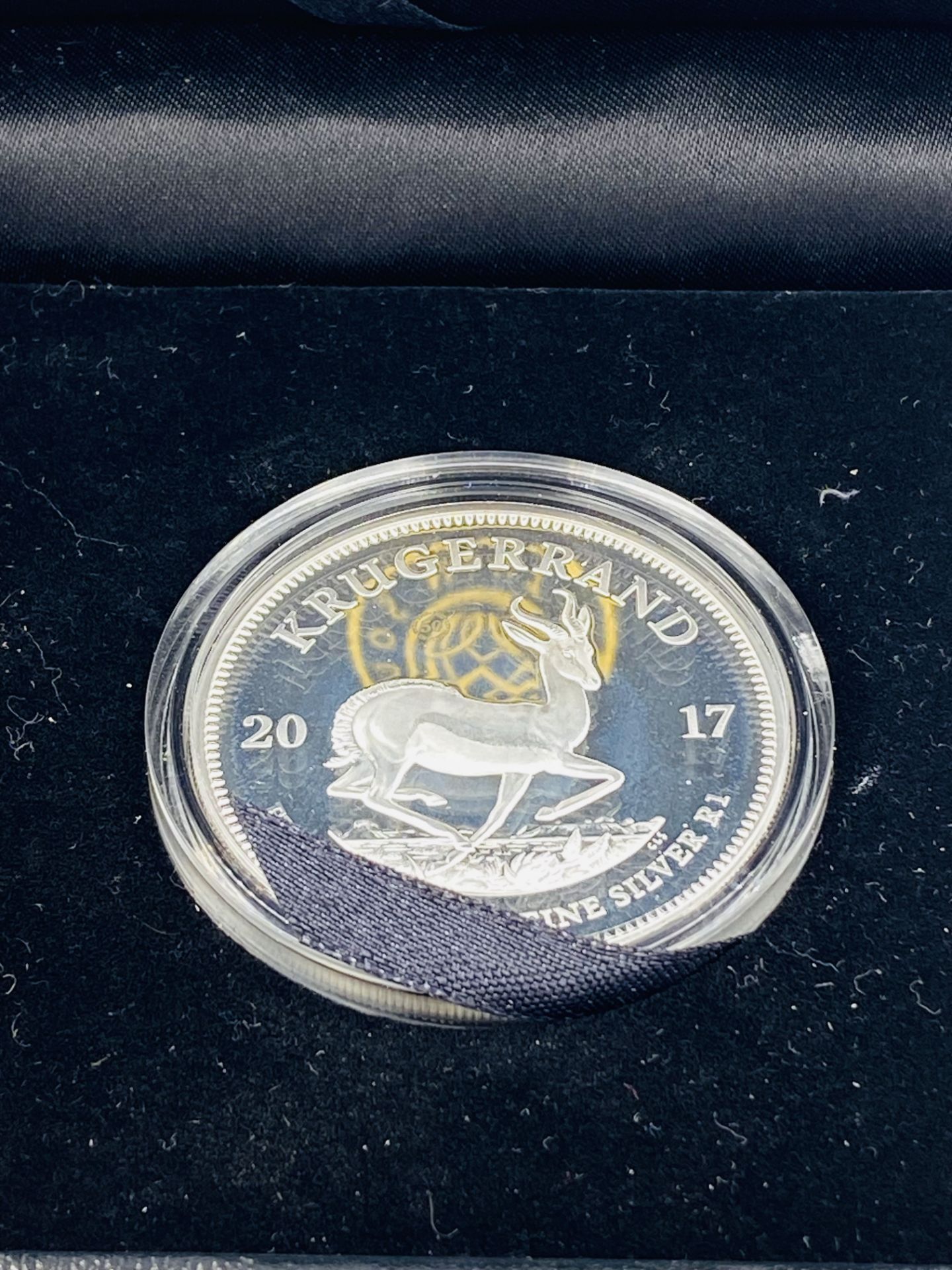 South African Mint 2017 1oz fine silver proof Krugerrand in box - Image 2 of 3