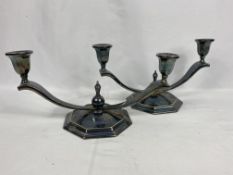 Pair of Garrard & Co silver plate candelabra