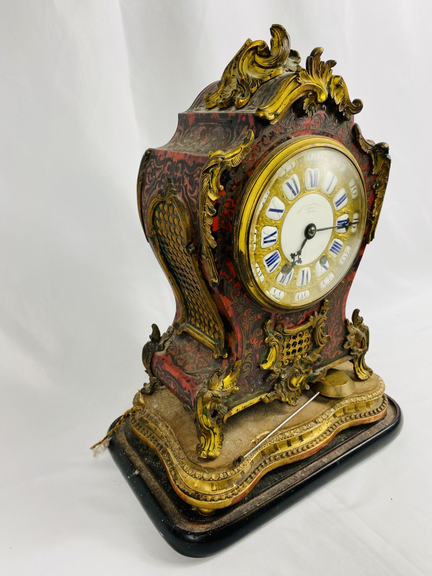 Victorian boulle work clock - Image 4 of 7