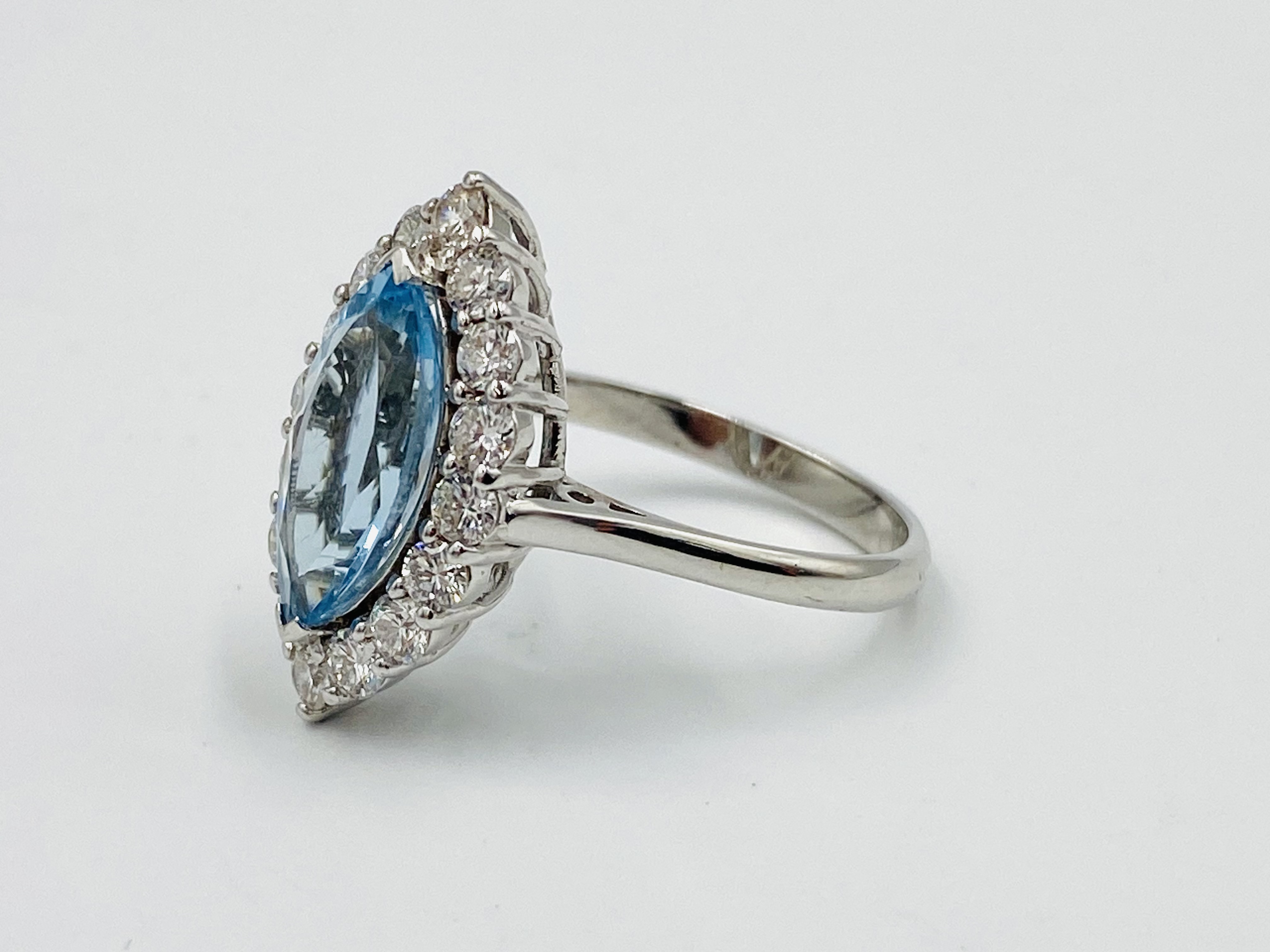 18ct white gold, aquamarine and diamond ring - Image 2 of 5