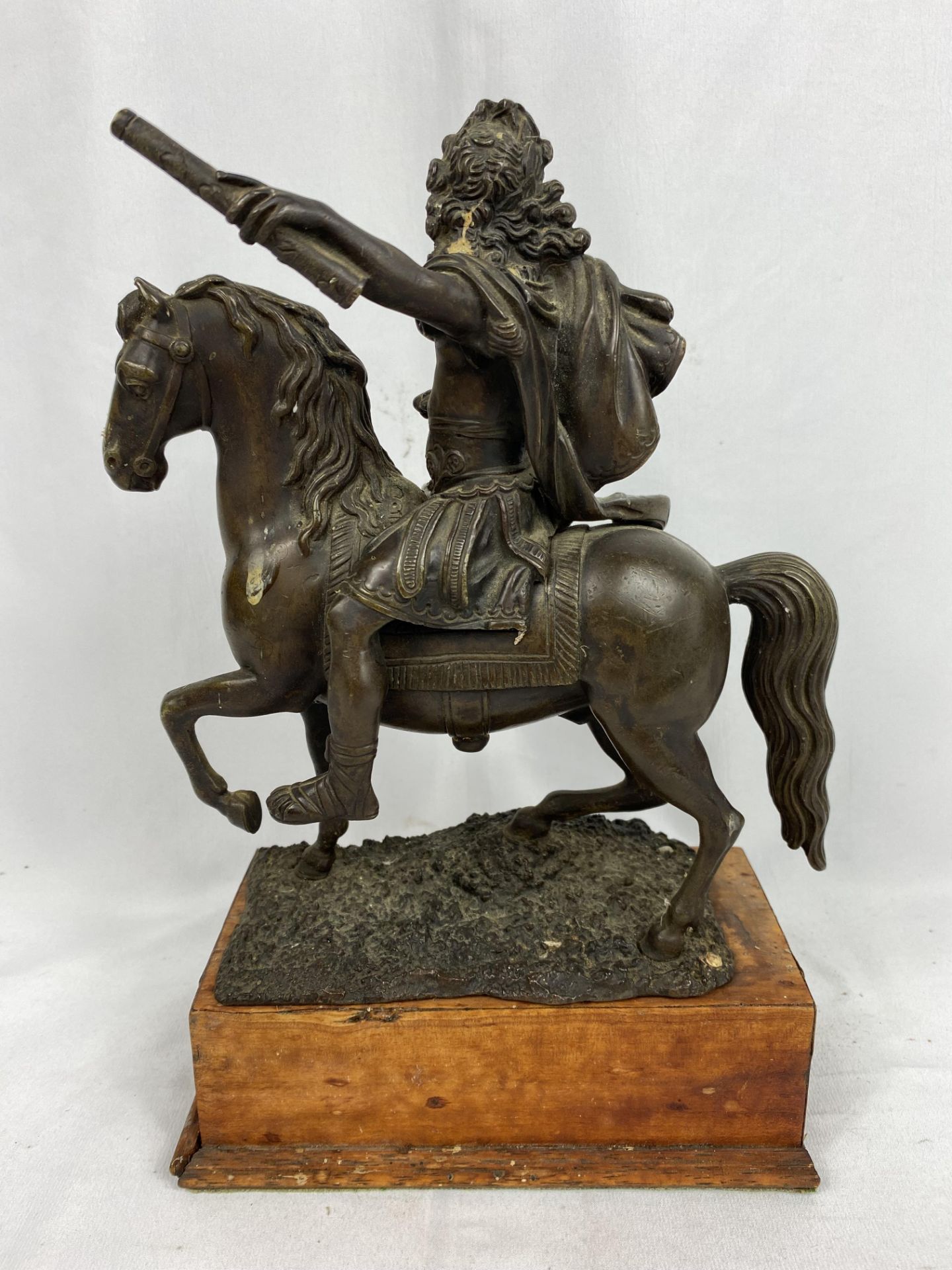 Bronzed figure of a classical soldier on horseback. From the Estate of Dame Mary Quant - Image 3 of 3