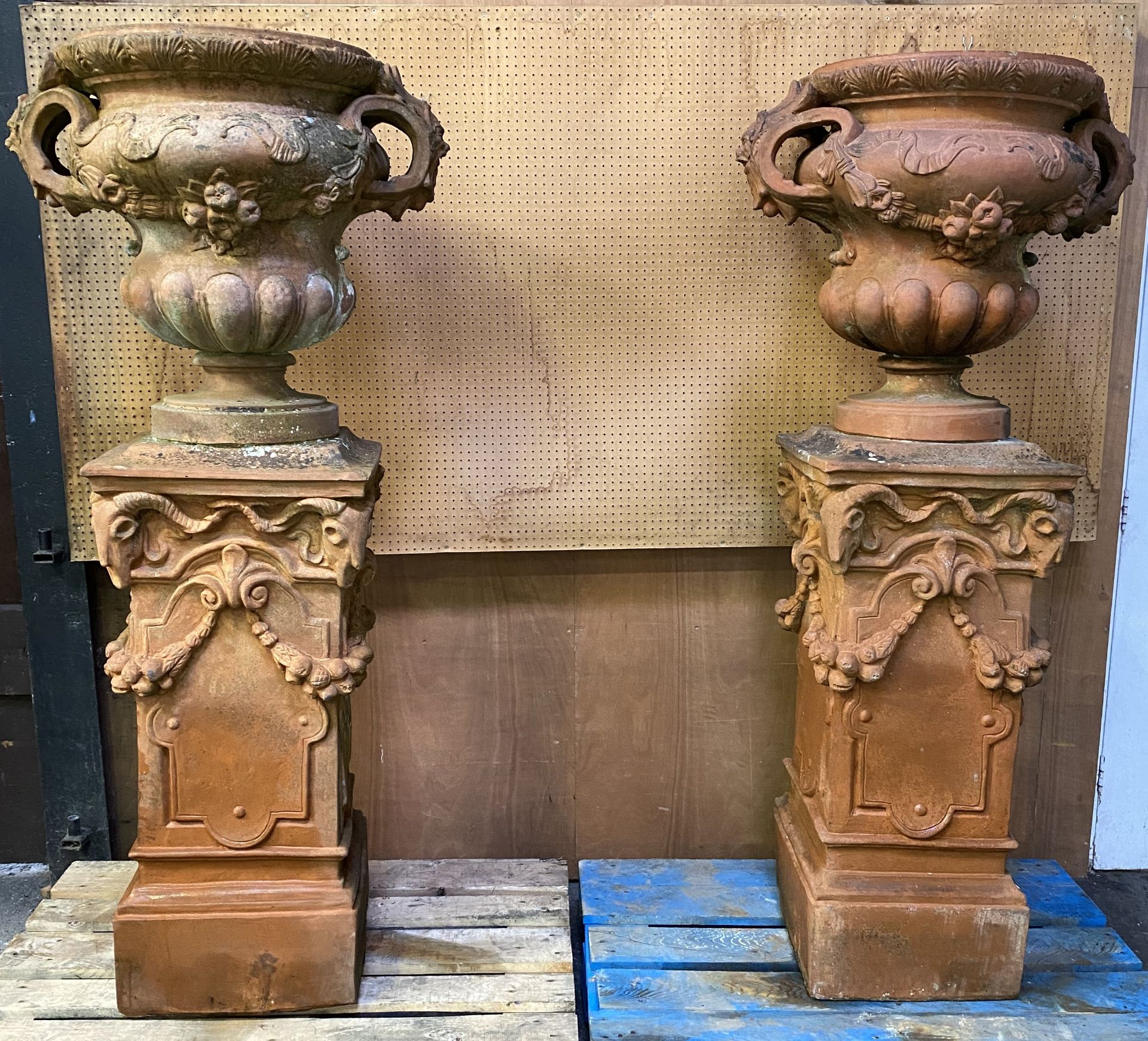 Pair of terracotta campagna form urns. From the Estate of Dame Mary Quant - Image 11 of 14