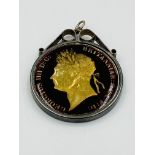 George IV enameled crown, 1821, in silver pendant mount