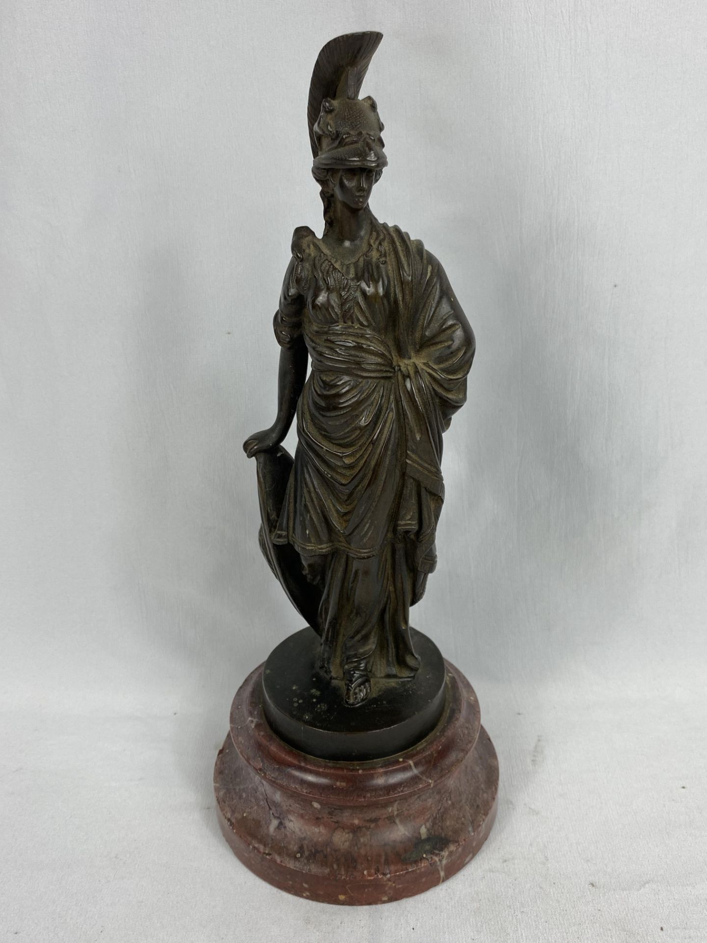 Bronze figurine of Athena on marble base. From the Estate of Dame Mary Quant - Image 2 of 4