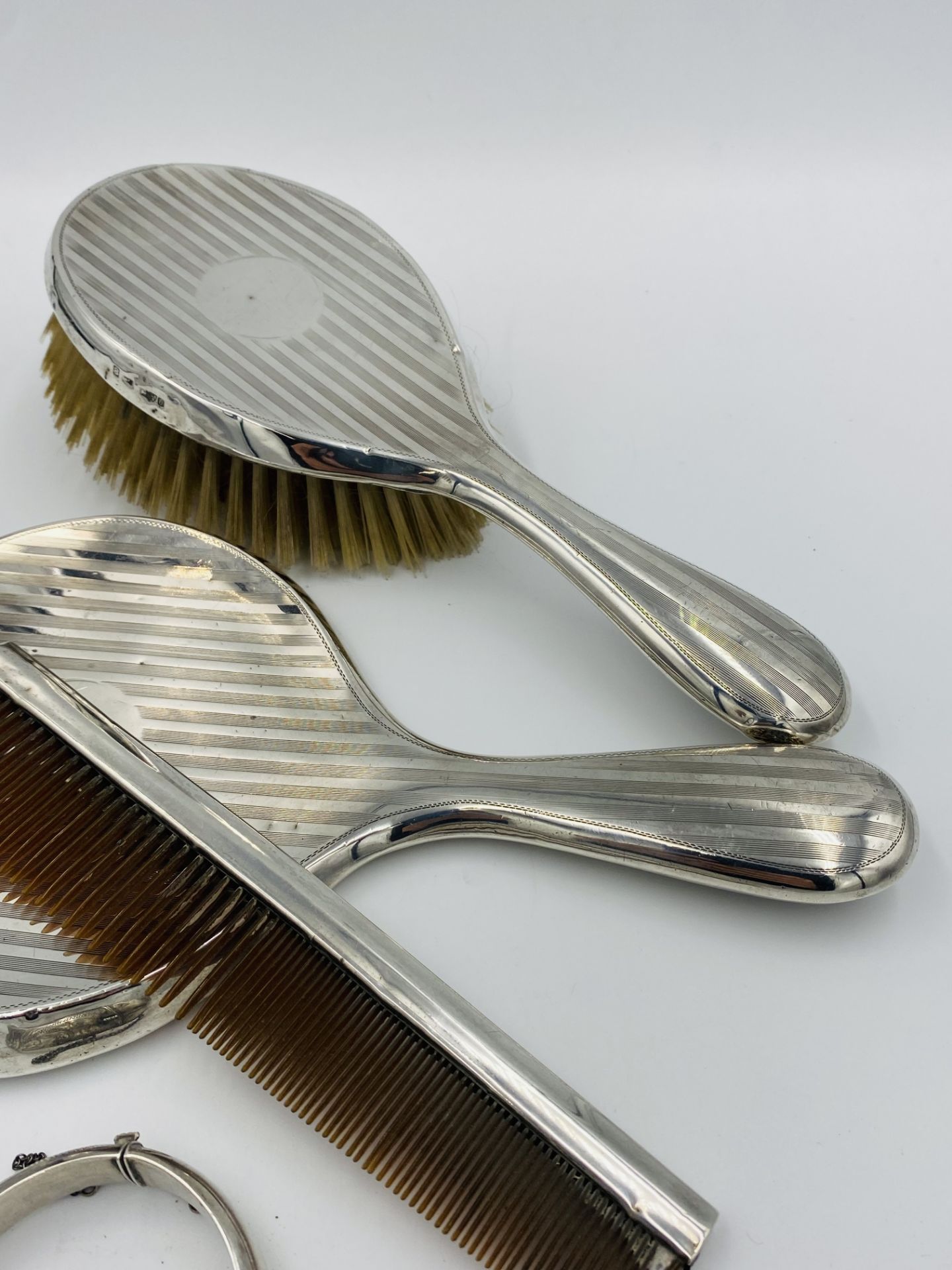 Silver backed dressing table set - Image 2 of 5