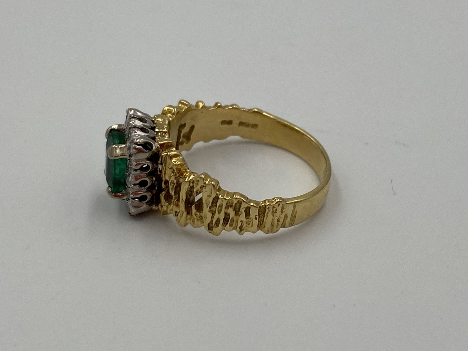 14ct gold, diamond and emerald ring - Image 10 of 12