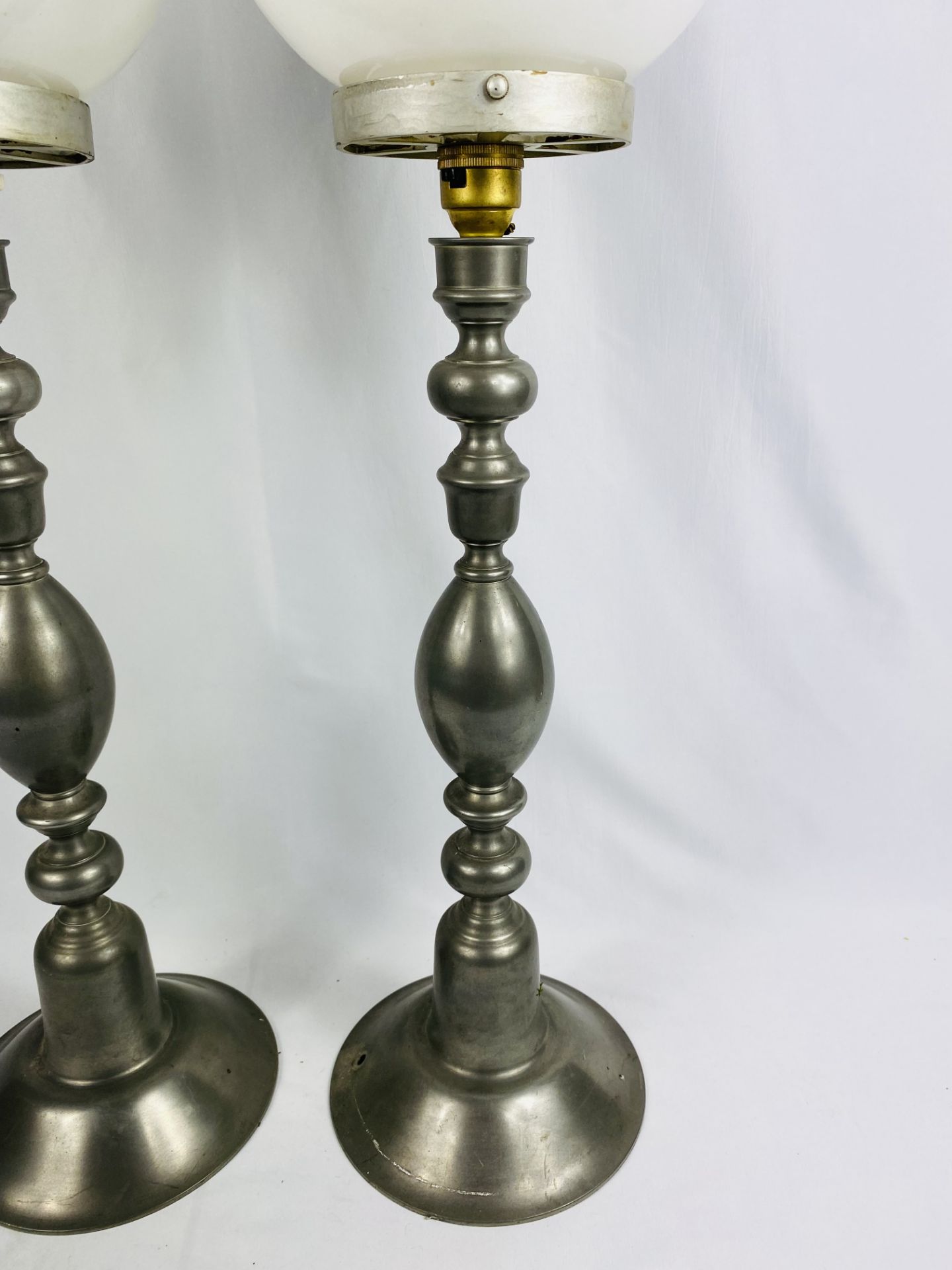 Pair of pewter table lamps. From the Estate of Dame Mary Quant - Image 2 of 4