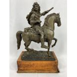Bronzed figure of a classical soldier on horseback. From the Estate of Dame Mary Quant