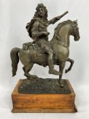 Bronzed figure of a classical soldier on horseback. From the Estate of Dame Mary Quant