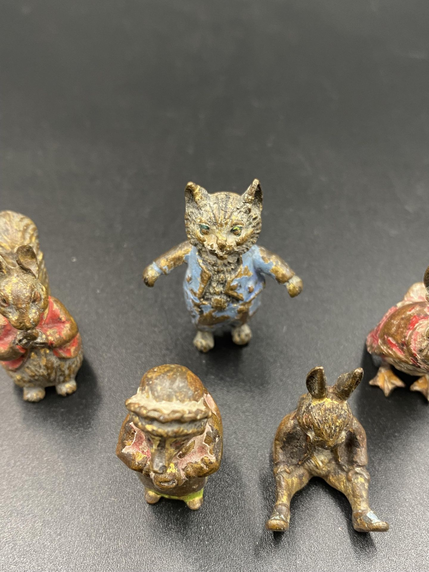 Five cold painted bronze Beatrix Potter figures - Image 3 of 6