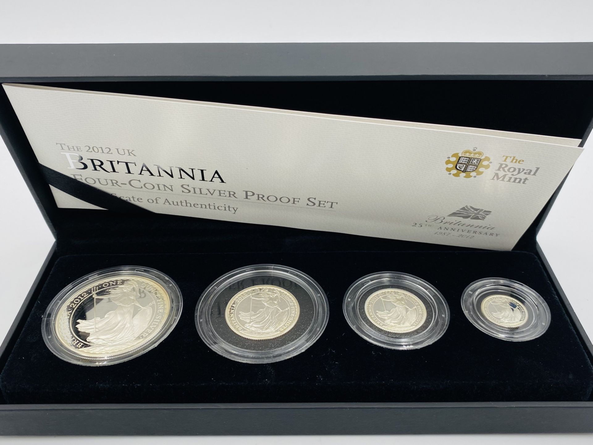 Royal Mint 2012 Britannia four coin silver proof set - Image 3 of 3