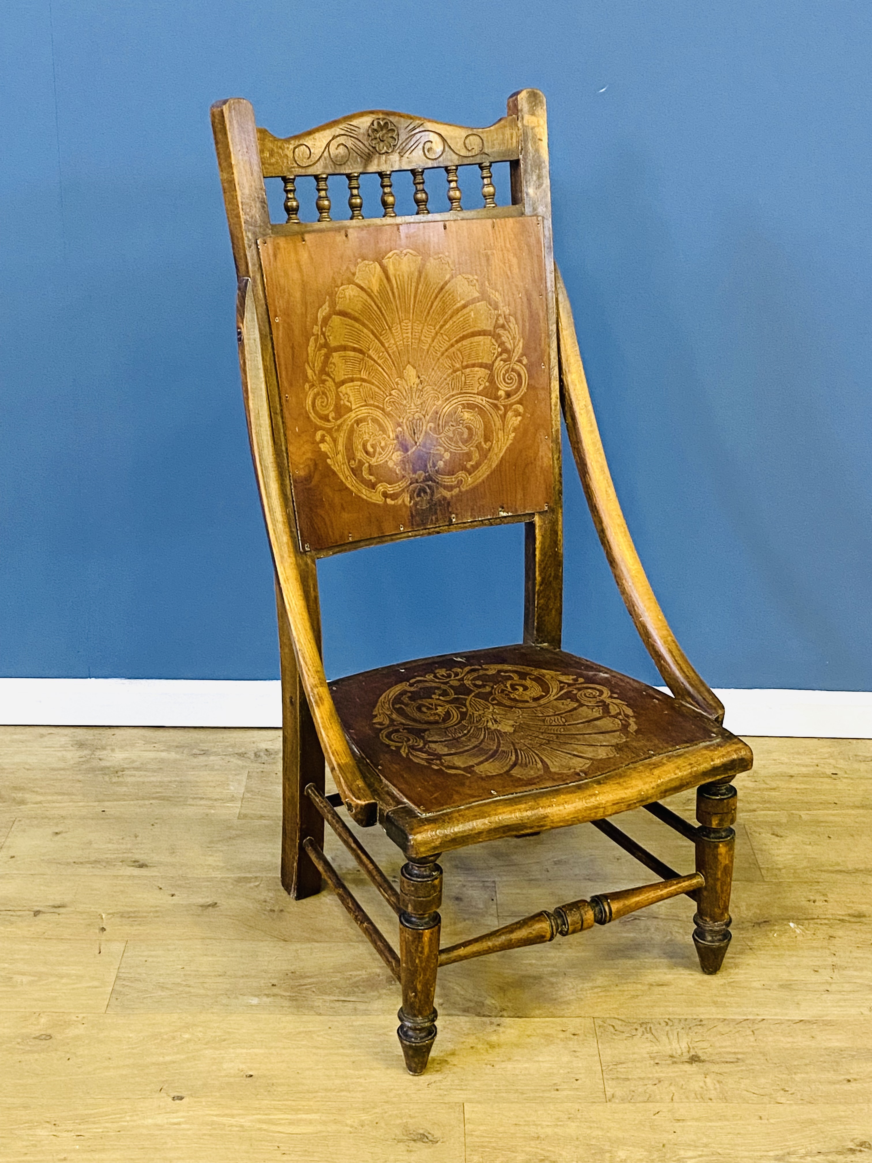 Mahogany chair with plywood seat and back - Image 3 of 4