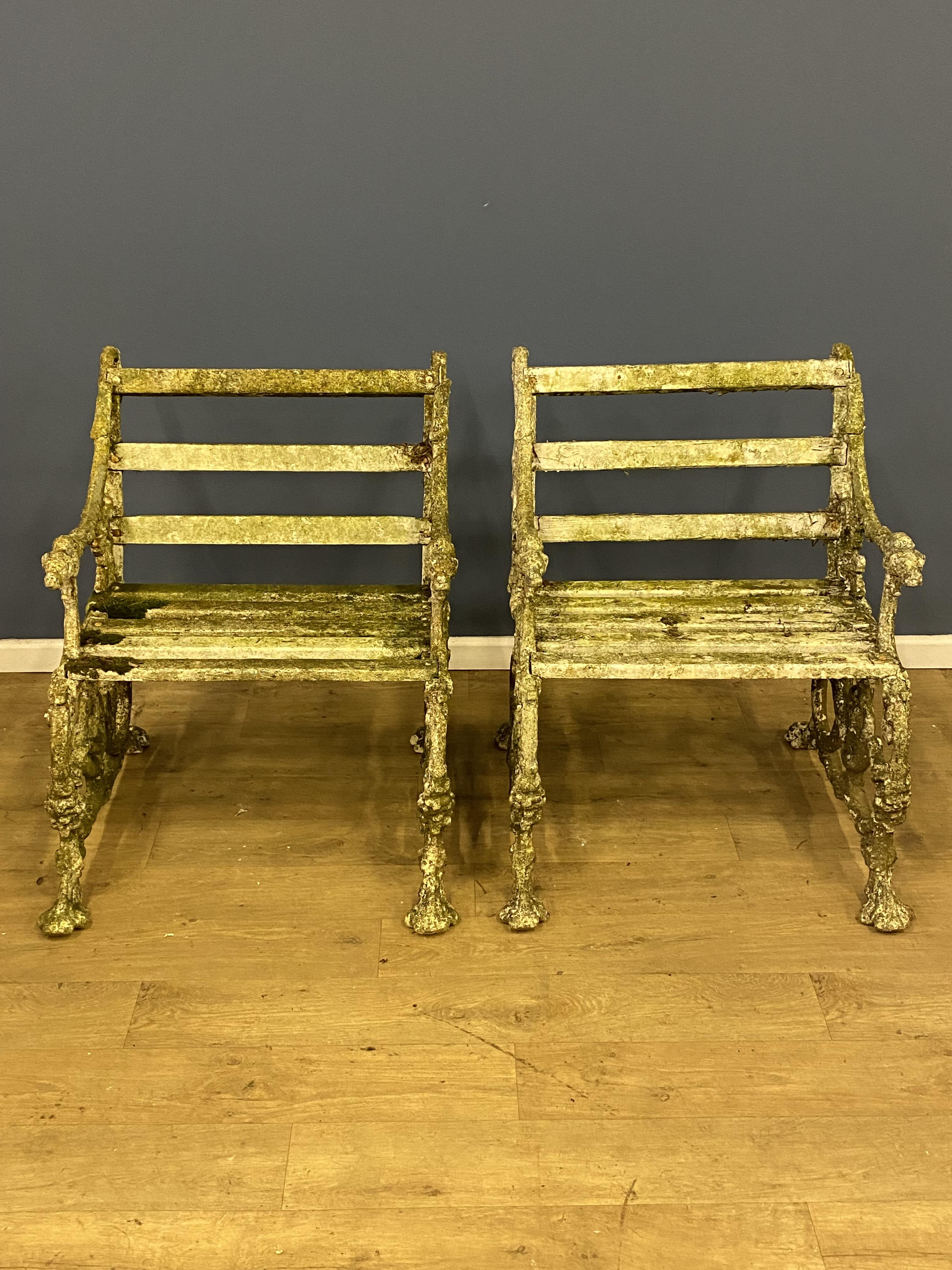 Pair of cast metal garden armchairs. From the Estate of Dame Mary Quant - Image 4 of 4